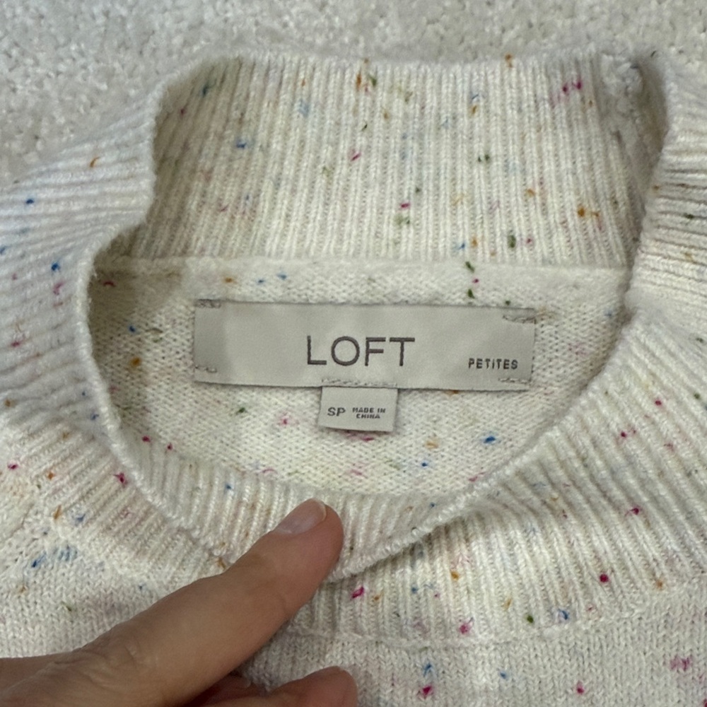 LOFT 🧁Cupcake🧁Confetti Cream Sweater🎂🎉🥳